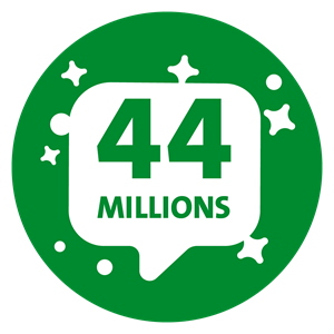 44 millions partagés avec notre clientèle