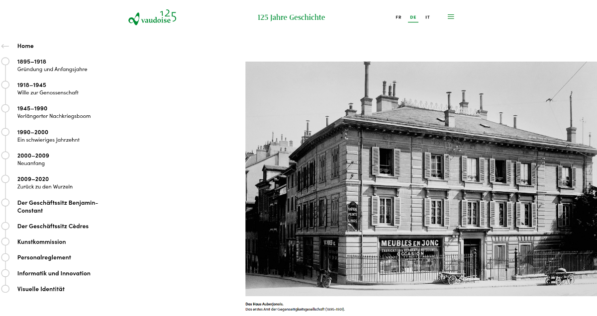 Die 125-jährige Geschichte der Vaudoise Versicherungen geht online [image cover]